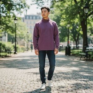 PULLOVER Under Armour Men's Quarter Zip-Up Sweater in Deep Purple